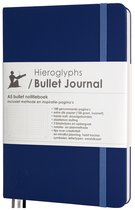Hieroglyphs Bullet Journal - A5 Notitieboek - 100 Grams Papier - Hardcover Notebook Dotted - met Handleiding en Inspiratie - Nederlands - Shades of Blue