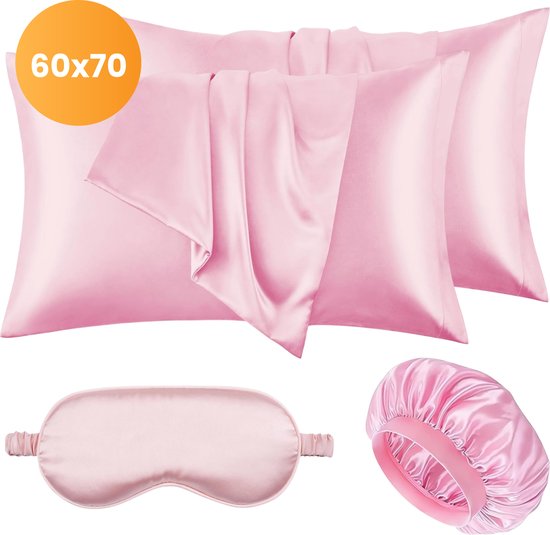 Lirex 2 Pack Satijnen Kussenslopen, Standaard Formaat Zacht Effen Kleur Microfiber Satijnen Kussensloop, Envelop Sluiting Kreukvrij Vervagingsbestendig Ademend, Wit