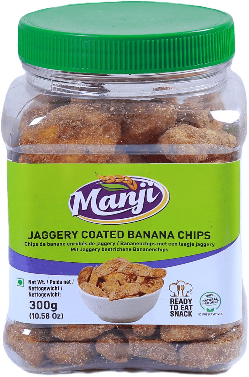 Manji - Bananen Chips met Jaggery - 300 g