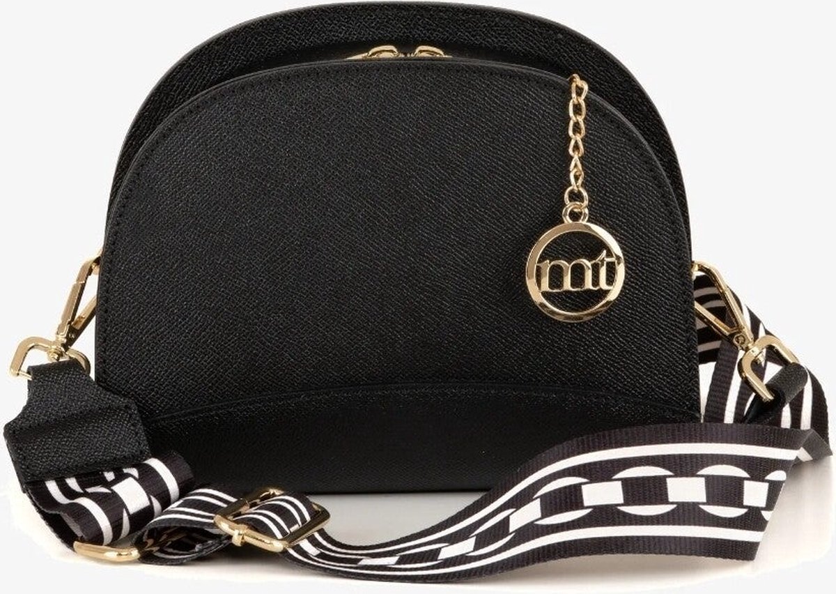 Mia Tomazzi leren CASSALA ITALIAN MADE UMHÄNGE - Schoudertas - zwart