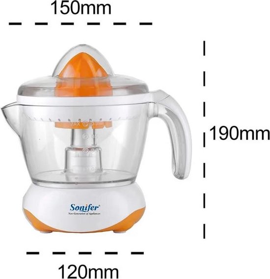 Sonifer SF-5506 Elektrische Citruspers 0,7L 25W Wit/Oranje van Merkloos — afbeelding 4