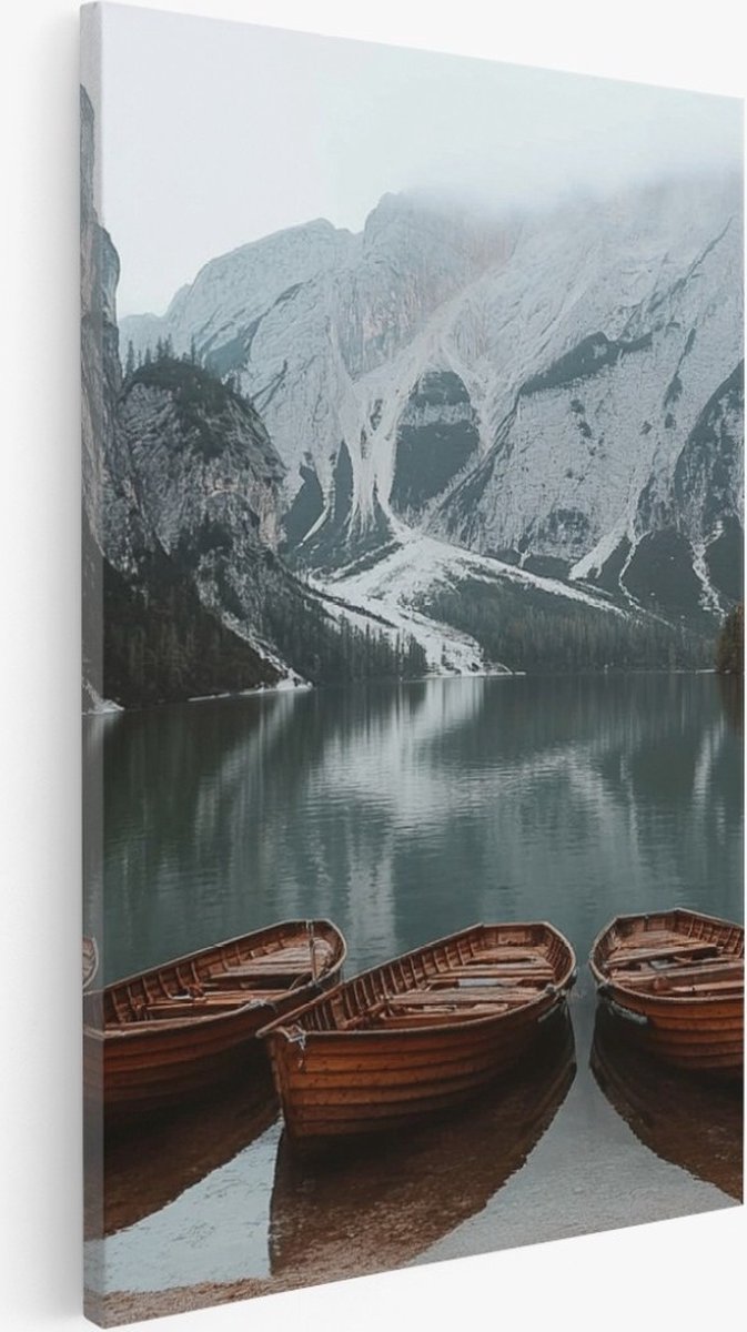 Saammp Canvas Schilderij - Botanisch - 5 Boten - Landschap - Natuur - 40x50 - Foto op canvas - Wanddecoratie - Muurdecoratie Woonkamer - Slaapkamer decoratie - Canvas Print Multicolor