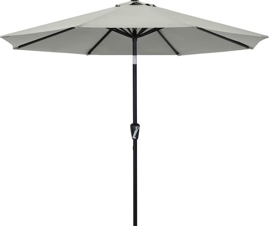 SONGMICS parasol, 3 m diameter, zonwering, achthoekige tuinparasol van polyester, inklapbaar, met zwengel, zonder statief, buiten, voor tuin, balkon en terras, grijs GPU30GYV1 SONGMICS parasol, 3 m diameter, zonwering, achthoekige tuinparasol van polyester, inklapbaar, met zwengel, zonder statief, buiten, voor tuin, balkon en terras, grijs GPU30GYV1