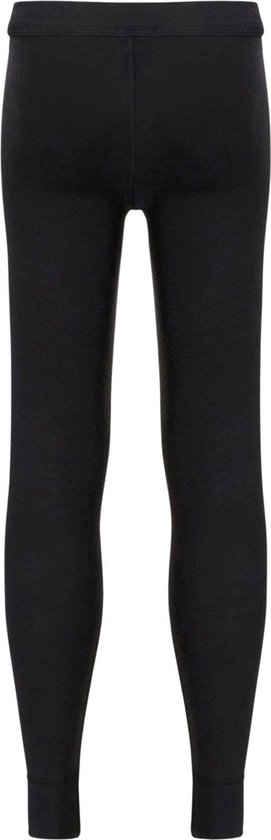 Zwarte thermobroek met een elastische tailleband en omslagen aan de onderkant.