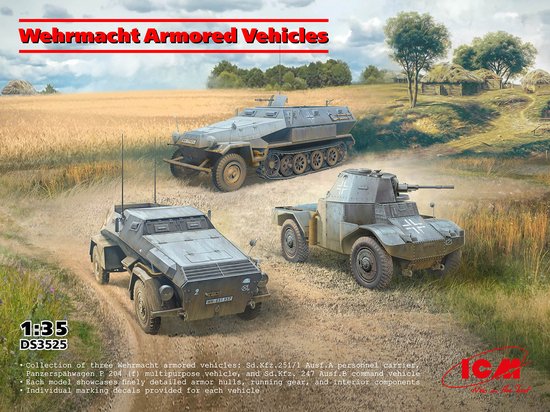 Maquette ICM 1/35 - Panhard AMD 35 P204(f) Wehrmacht Avec équipage - Promotion