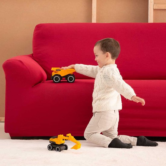 Housse de canapé Belmarti® Anza - 180 à 220 cm marron - Tissu extensible de Luxe - Motif subtil - Housses de canapé de qualité Premium Belmarti