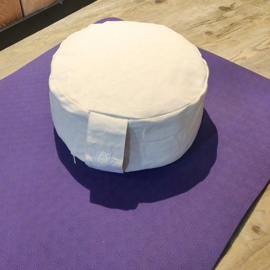 Om Namaste Design Meditatiekussen Rond - Creme - Naturel Katoen van Merkloos — afbeelding 4