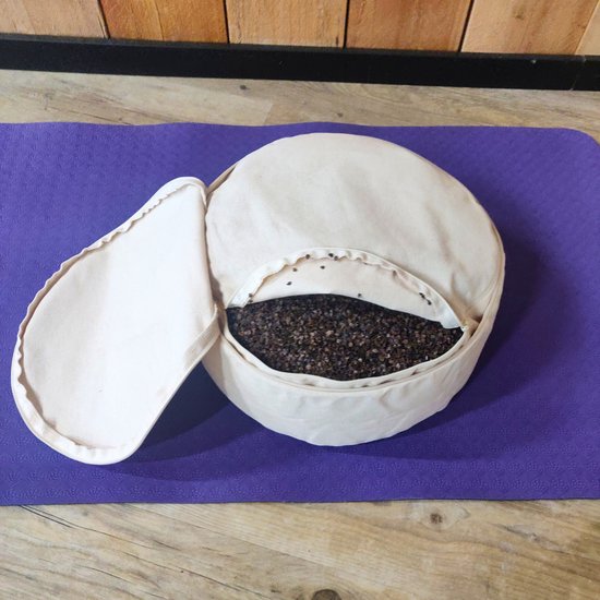 Om Namaste Design Meditatiekussen Rond - Creme - Naturel Katoen van Merkloos — afbeelding 2