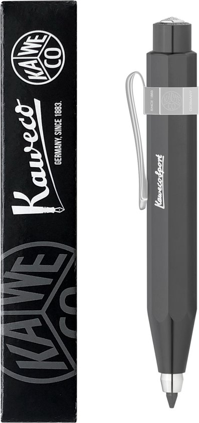 Kaweco SPECIAL S Vulpotlood 0,5 mm, vulpotlood van hoogwaardig aluminium in oktogonaal achthoekige formaat, vulpotlood 10,5 cm, navulbaar, zwart met gum