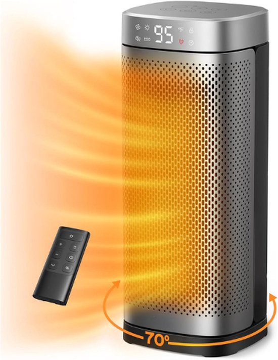 Foto: Radiatoren 40 cm voor binnengebruik snelle verwarming ptc keramiek afstandsbediening 12 uur timer 70 oscillatie oververhittingsbeveiliging draagbaar veilig ideaal voor