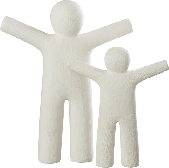 J-Line figuur P'tit Maurice Ruw Finish - polyresin - wit - large