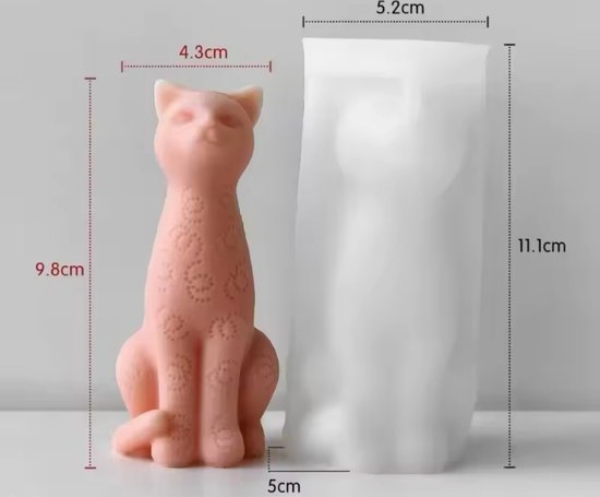Provento - Gietvormen Kat 3D Kittens Siliconen Vorm Doe-het