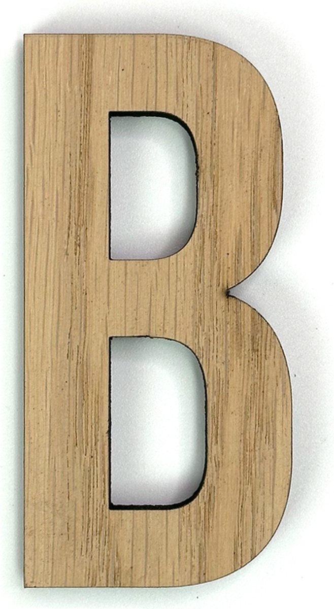 Houten letter B - 10 cm hoog