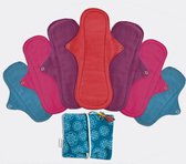 Eco Femme Full Cycle Kit - wasbaar maandverband startset voor je menstruatie - donker - duurzaam - herbruikbaar - zonder plastic