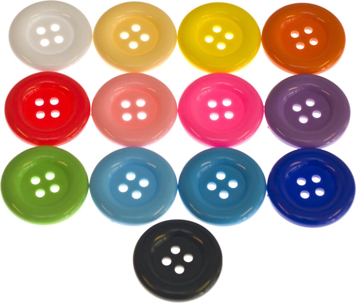 5x Knoop groot 35 mm - assorti kleuren - grote knopen - 5 reuzeknopen - grote - carnaval - feest - kostuum - mantel - toneel - diy