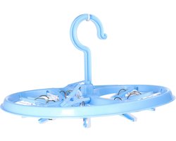 DID Droogcarrousel/droogmolen - blauw - met 12 knijpers - 26,5 cm