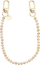xoxo Wildhearts telefoonkoord - Crystal Cord - Kort koord - Geschikt voor iPhone - Geschikt voor Samsung - Universeel - Phone cord - Telefoonketting - Koord voor telefoon - Telefoon hanger - kristal - gouden details - kristallen - Bruin