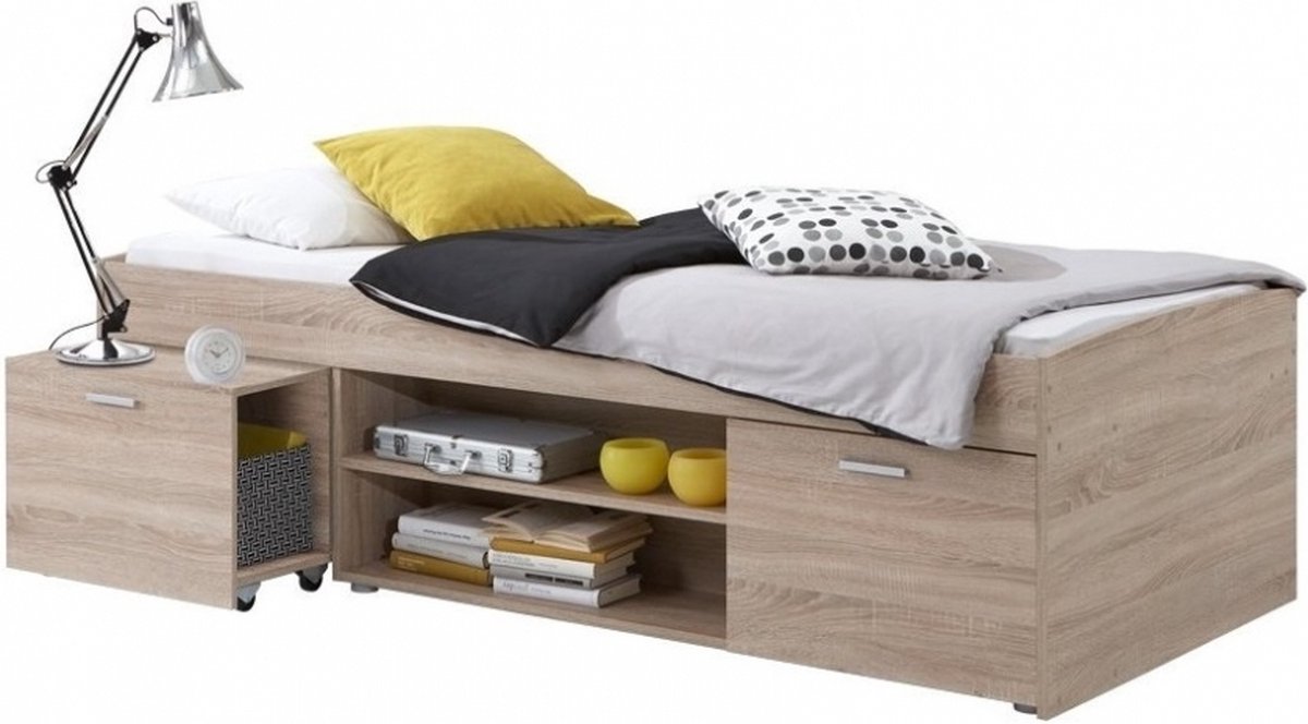 Kajuitbed Carlo 90x200cm - Eiken