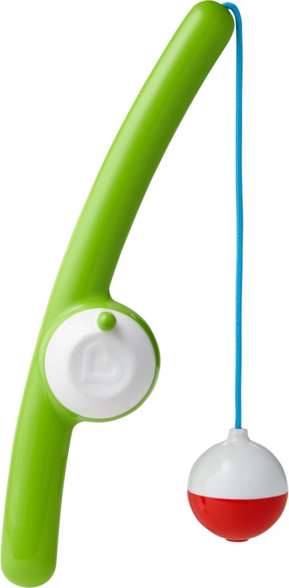 Groene hengel met op de lijn een rode/witte dobber.