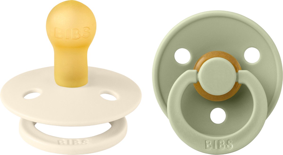 Goedkoopste BiBS - Colour Pacifier - Stage 1 Fopspeen - 0 maanden - 2 stuks - Ivory / Sage