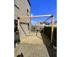 melolux zelfbouw pergola 310x310x230cm Douglas hout met stalen hoek verbinders