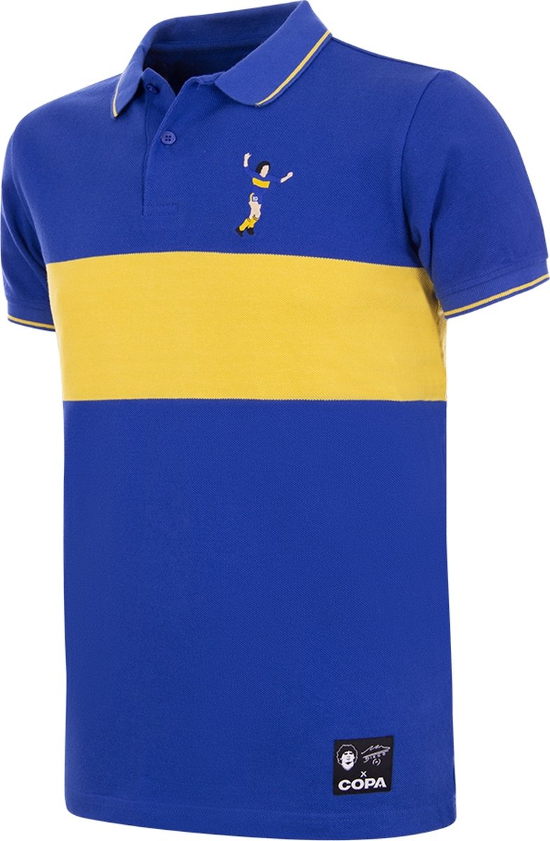 COPA - Maradona Boca Embroidery Polo - Heren - Korte Mouw - Blauw - Geel - XL