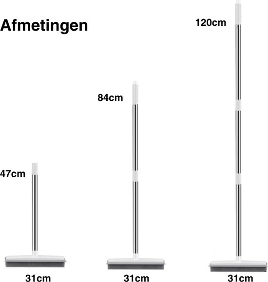 2 in 1 Rubberen Bezem voor Binnen en Buiten - Perfect voor Tapijt - Vloertrekker - Gemakkelijk Huisdierhaar Verwijderen - Veger van Unger — afbeelding 5