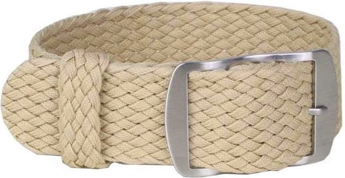 Premium Braided Perlon Strap - Geweven Perlon Horlogeband - Beige 20mm