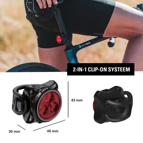 Lezyne Zecto Drive 200+ Achterlicht - Fietsverlichting - USB-C Oplaadbare Fietslamp Achter - LED Fietslicht - Veiligheidslampje Achterlicht - 35 uur brandtijd - Rood — afbeelding 5
