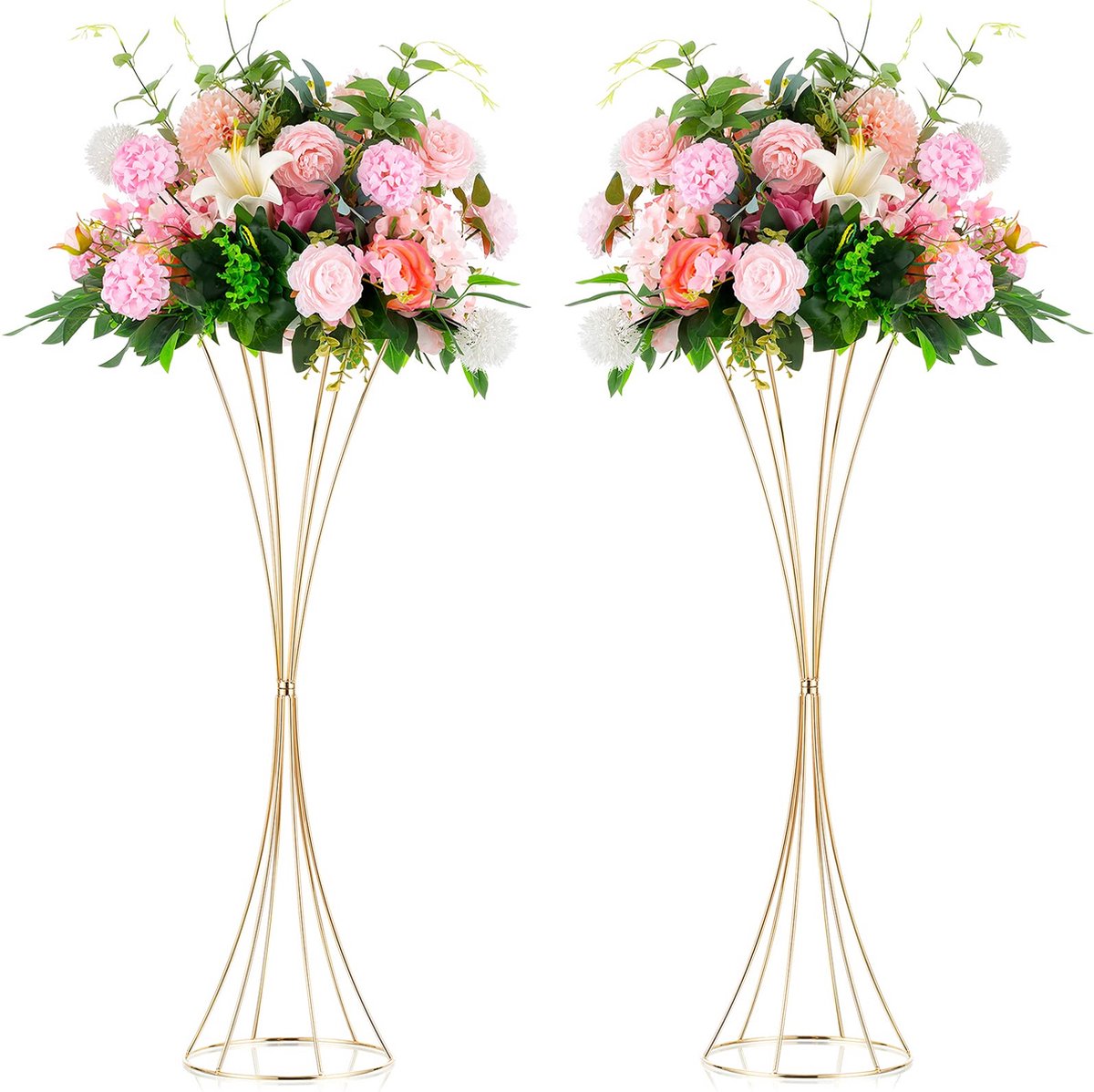 La'Moussawi ® Twee Elegante Roségouden Tafeldecoraties voor Bruiloft en Speciale Evenementen