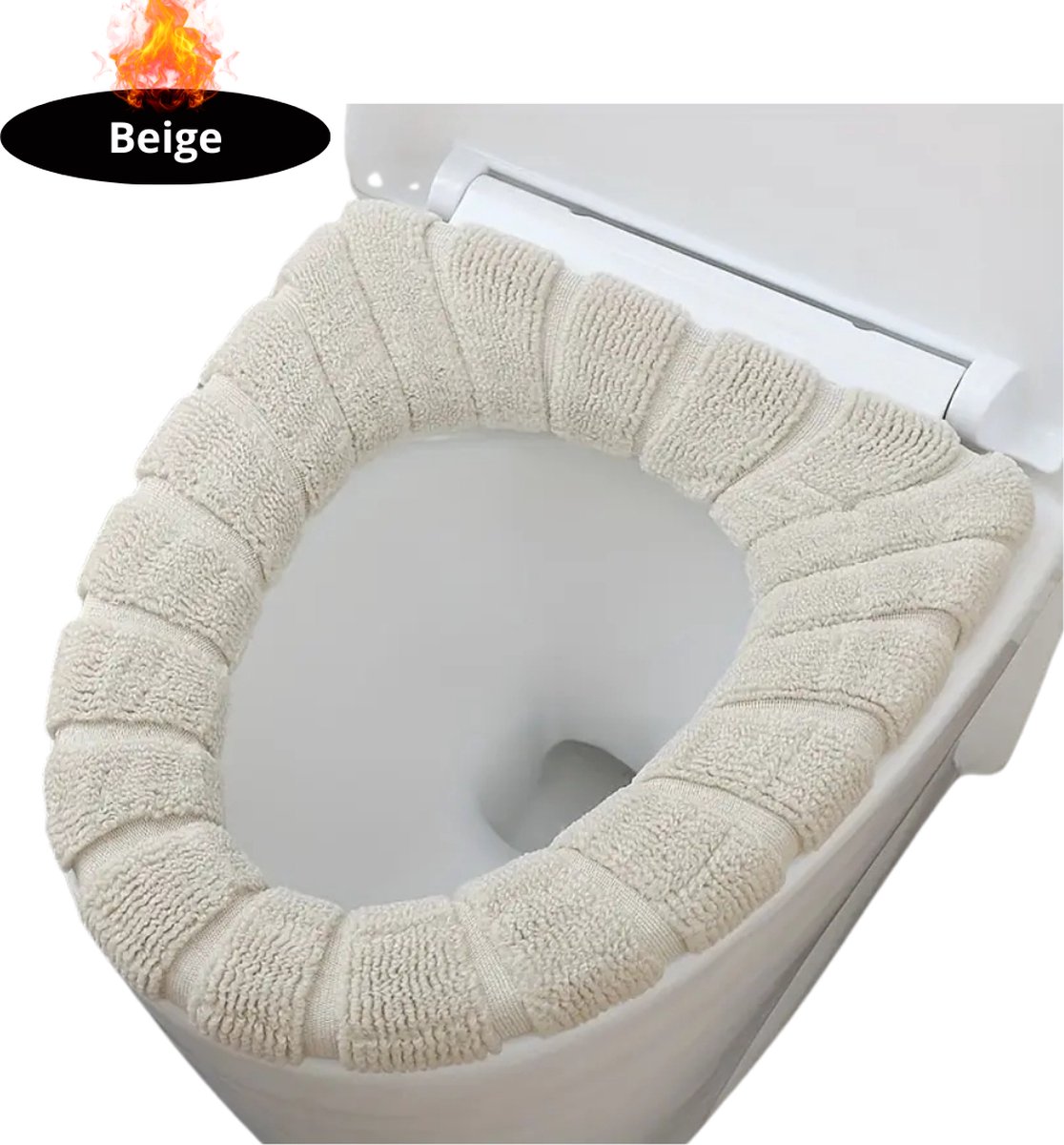 Nivard Wasbare Toiletbril Cover - Wc Bril Hoes - Toiletbril - Wc Deksel - Toiletafdekking - Verwarmde Wc Bril - Beige