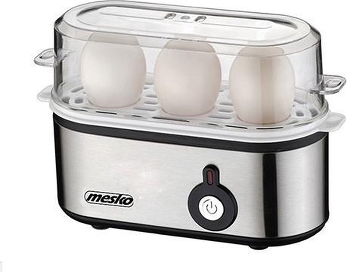 Mesko MS 4485 - eierkoker 3 eieren 210 W Zwart Zilver Transparant