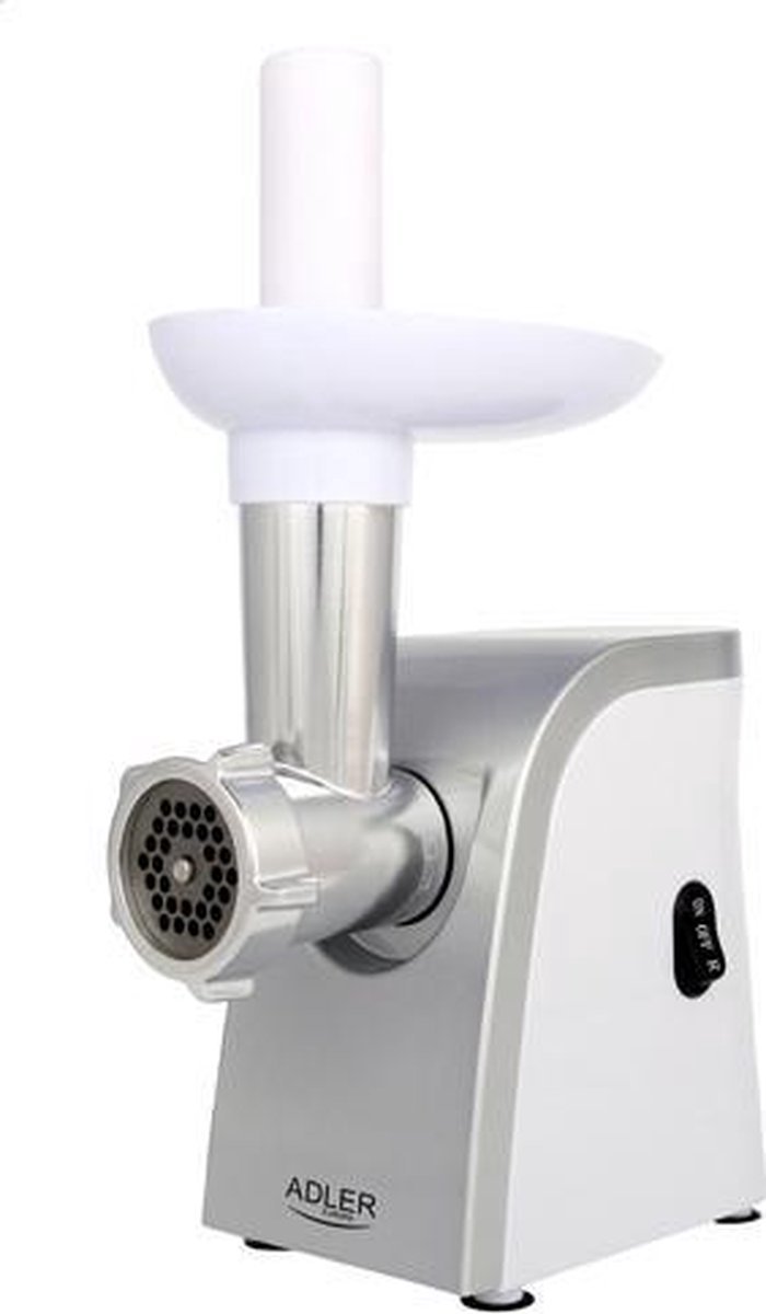Adler AD 4808 Vleesmolen - Gehaktmolen - Worstenmaker - 5 accessoires - 1500W - Wit