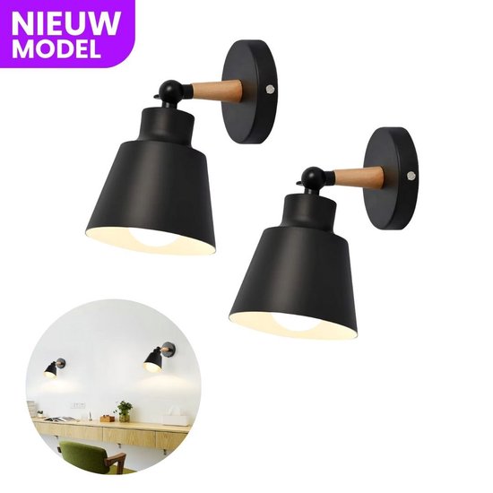 Ye Appliques murales – Set de 2 – Zwart – Lumière Wit chaude 2700 K – Éclairage mural résistant aux intempéries pour l'intérieur et l'extérieur – Appliques murales durables pour Éclairage extérieur