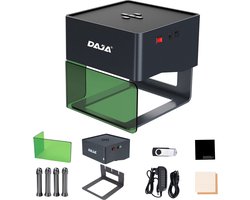 DAJA - Laser Graveermachine - Daja DJ6 - Laser Cutter - Bluetooth - 3000Mw - Model 2025 - zwart - Hout - Glas - Leer - Plastic - Gekleurd metaal - Aluminium - Papier