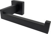 Sanics Seal Porte-rouleau de papier toilette Zwart avec kit de montage - Porte-rouleau de papier toilette en acier inoxydable - Porte- Papier toilette - Porte-rouleau de papier toilette