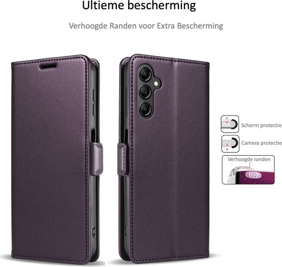 Convient pour Samsung Galaxy S25 Plus - Étui à rabat - Fermeture magnétique - Portefeuille Violet