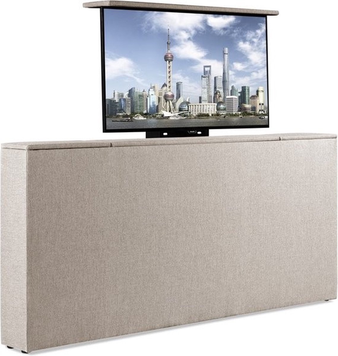 Bedonderdeel - Sweet Sleep TV-Lift meubel Voetbord - Max. 43 inch TV - 110 breed x85x21 - Beige