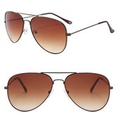 Fako Sunglasses® - Kinder Pilotenbril - Piloot Zonnebril - Jongens Zonnebril - Meisjes Zonnebril - Lichtbruin