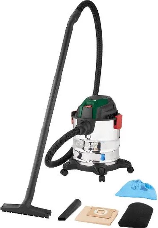 PARKSIDE® Nat-/droogzuiger PWD 20 A1 - Stofzuiger - binnen als buiten - Zuigt water, puin en stof - Nat en droog stofzuiger - 1300W 20L