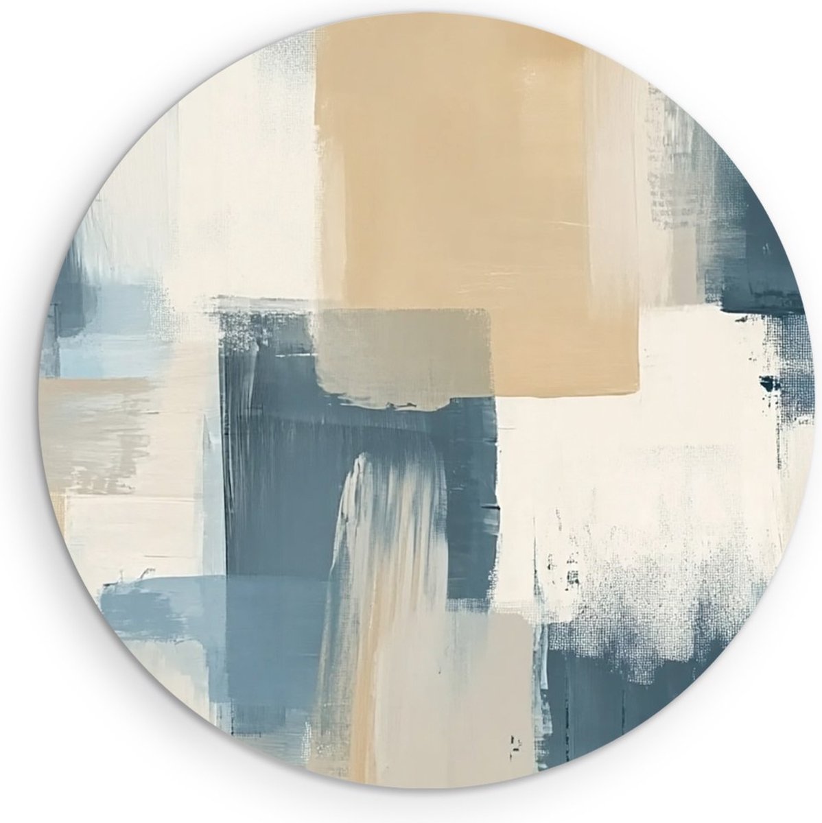 Saammp Forex Muurcirkel - Beige gestreept - Abstract kunstwerk - Ø 30 - Wandcirkel - Wanddecoratie Cirkel - Muurdecoratie Woonkamer - Slaapkamer decoratie - Rond Schilderij