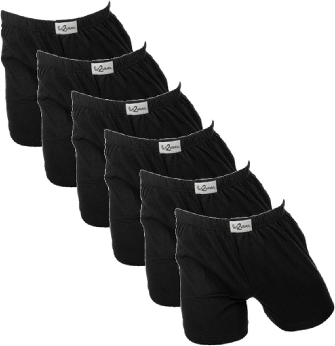 Fun2wear/Funderwear heren boxershorts wijd - 6-pack - maat XXL - Uni zwart