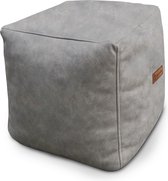 Casacomfy ModiBox – Pouf carré – Flat white – Repose-pieds – Aspect cuir