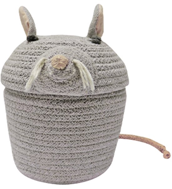 Lorena Canals Mini Panier de Rangement Renata le Rat - 15x17x17cm