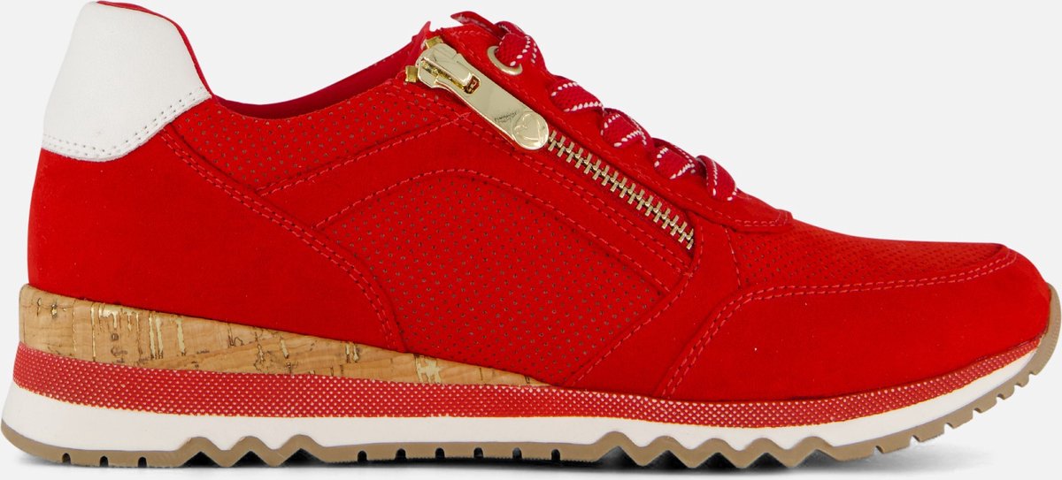 Marco Tozzi Sneakers rood Textiel - Dames - Maat 37