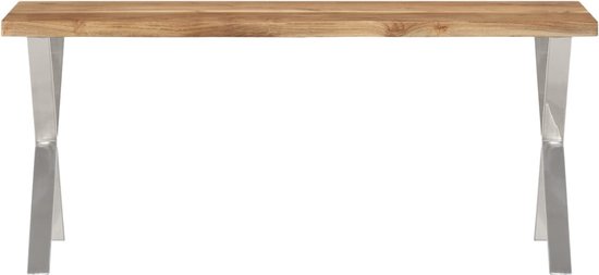 vidaXL Bankje met natuurlijke rand 105 cm massief acaciahout