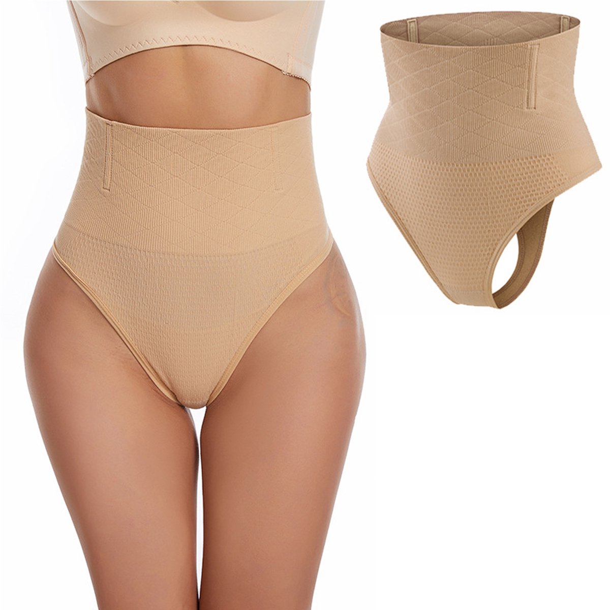 Somstyle High Waist String Dames - Maat XXXL - Corrigerend Ondergoed - Slip Vrouwen Naadloos - Zwart