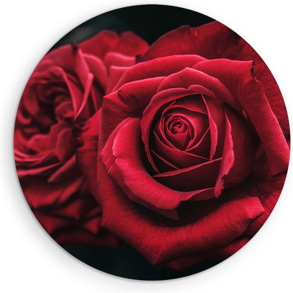 Saammp Forex Muurcirkel - Abstracte Luxe Rode Rozen - Bloemen - Abstract - Ø 40 - Wandcirkel - Wanddecoratie Cirkel - Muurdecoratie Woonkamer - Kantoor Decoratie