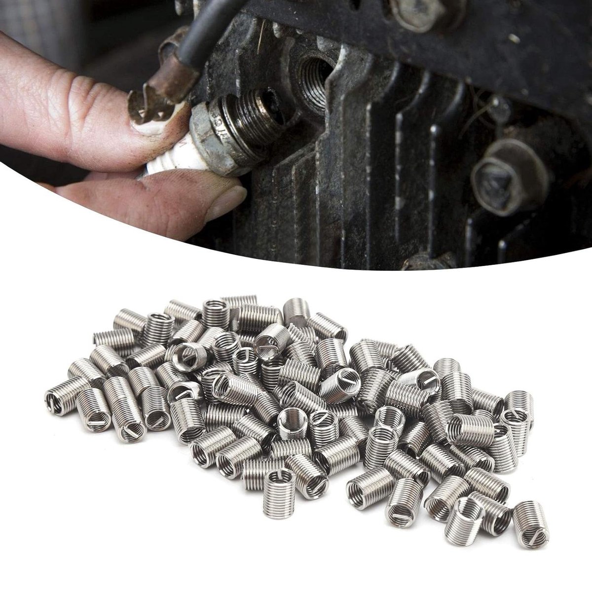 Schroefdraadinzetstukken M5 100 stuks - Metrische schroefdraadinserts voor staaldraadbevestiging - M5 x 08 x 25 D .