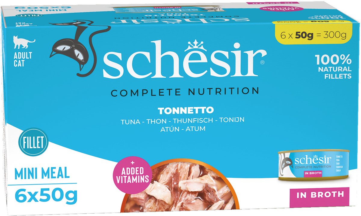 Agras Pet Foods Schesir - Multipak - Natvoer voor Katten - Tonijn - 18x50g